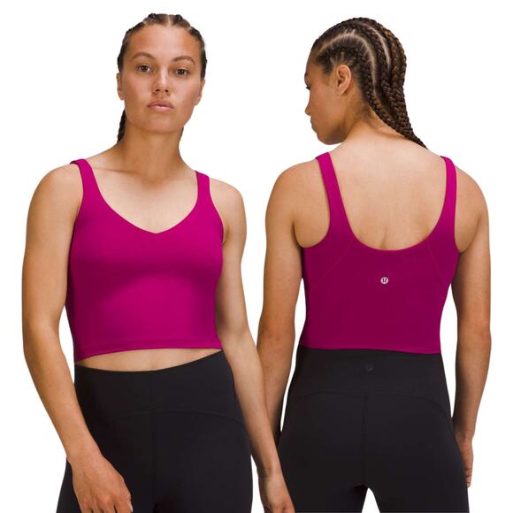 Barely Worn Lululemon Magenta Purple Padded Align Cropped Tank Top - Size: 2 - Picture 1 of 9